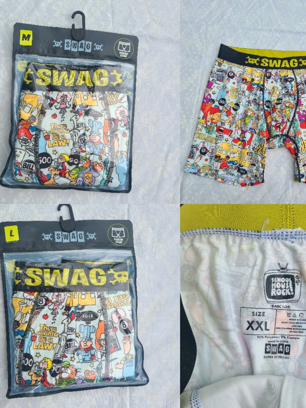 SWAG Animated School House Rock Boxers - Mens - Sizes Medium, Large, XXL avail